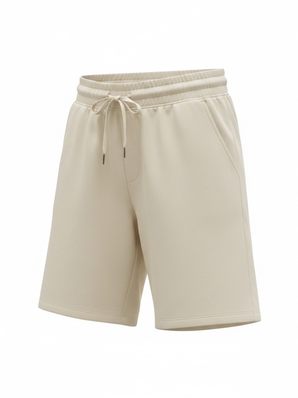 Women's Cream Drawstring Athletic Shorts
